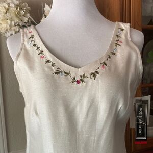 Positive Attitude Sleeveless Embroidered Maxi Dress New With Tags Vintage